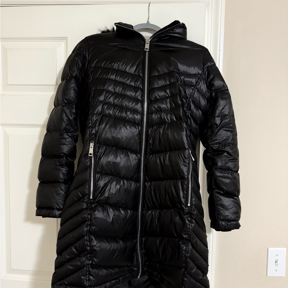 KORS Michael Kors Shiny Black Puffer Coat